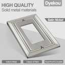 Metal Wall Plate for Electrical Outlets, Decorative Brushed Nickel Switch Plates Outlet Cover, Light Switch Cover Plate, 1-Gang Wall Plates (Single Decoretor, 6 Pack)