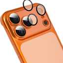 aidvaia Phone Case, Compatible with iPhone 17 Pro, Sandblasting Design Frameless Case, with Camera Lens Protection. (Transparent orange)