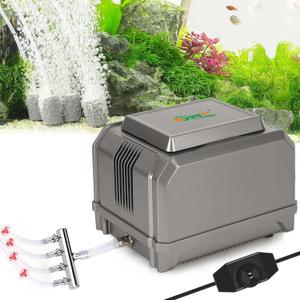 hygger Aquarium Air Pump 10W/15W 0.025Mpa/0.03Mpa Powerful Adjustable Fish Tank Air Pump 4 Outlets Oxygen Aerator for Medium Large Fish Tank Up to 1000 Gallon, Small Pond, Hydroponics, Commercial Use