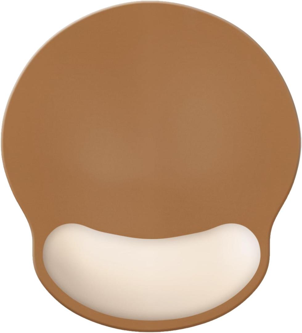 Wrist Rest Support Mouse Pad,Ergonomic Memory Foam Mouse Mat 9x10in Non-Slip Rubber Base Pain Relief Mousepad for Computer, Laptop(Chocolate Beige Foam)