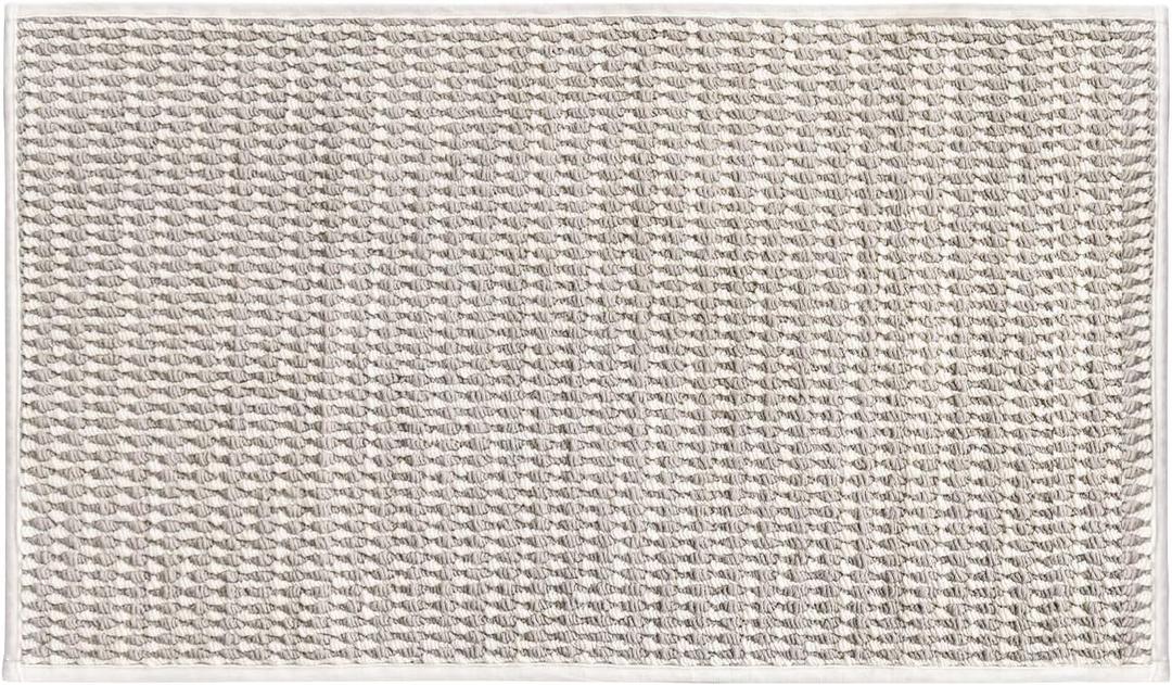 Artoid Mode Beige and Grey Machine Washable Non Slip Doormat,Soft Absorbent and Stain Resistant Kitchen Rugs for Sink Hallway Bathroom and Laundry 17x29 Inch