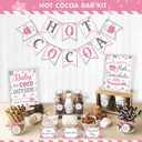 Hot Cocoa Bar Kit, Blue Silver Snowflake Hot Cocoa Banner Bar Sign Hot Chocolate Toppings Labels Cup for Frozen Party Winter Wonderland Baby Shower Baby It's Cold Outside Decorations Party Supplies