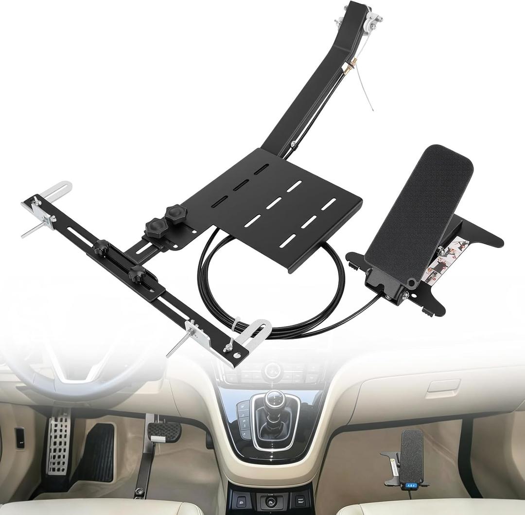 Passenger Side Brake Pedal Assist Device, Dual Control Brake Pedal for Student Driving Instructor and Driver Education Learn to Drive with Base Bracket - Universal No Drilling Required