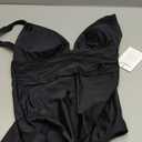 Eomenie Women's One Piece Swimsuit Tummy Control Bathing Suit V Neck Slimming 1 Piece Swimwear (Medium, Black)