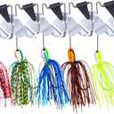 Trout Lures Spinner Baits with 2 Spoons, Rosster Tail Fishing Lures, Spinnerbait for Bass Fishing Lures Kit for Trout, Pike, Steelhead Freshwater Saltwater