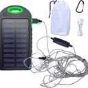 Solar String Lights for Camping - 21Ft, Waterproof Outdoor Decor Lights, 12 LEDs, Adjustable Brightness, 7 Modes, RechargeableIdeal for Hiking Deco (21Ft String Lights + Solar)