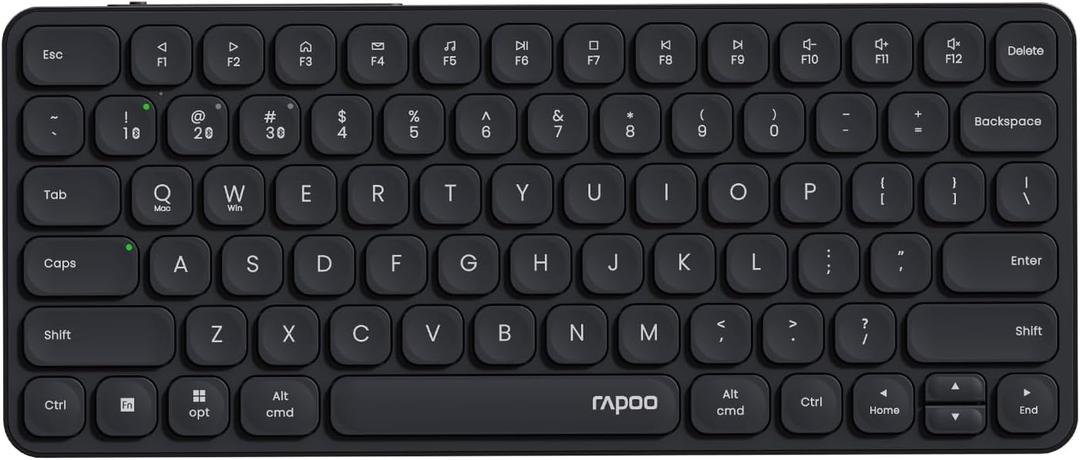 Rapoo E9050L Multi-Device Wireless Keyboard, Blade-Series E9050L 78-Key Ultra-Thin Keyboard, Support 4 Devices, Low-Profile, Quiet, USB-C, Rechargeable, Al-Alloy Frame, for Windows/Mac/Linux/Chrome