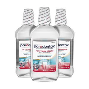 Parodontax Active Gum Health Mouthwash, Antiplaque and Antigingivitis Gum Mouthwash, Clear Mint, 16.9 Fl Oz, 3 Pack