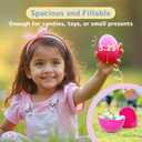 Prextex 3.5” Unfilled Easter Eggs Empty, 36 pcs - Empty Plastic Eggs Fillable with Candy, Presents for Toy Basket - Easter Decorations, Toy Egg Basket - Boys and Girls