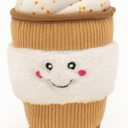 ZippyPaws NomNomz - Dog Squeaky Toys to Keep Them Busy, Funny Food Plush for Small, Medium, & Large Dogs, Cute Stuffed Puppy Toy, Pet Products, Gift for Dogs of All Breeds, Soft & Cuddly - Puppuccino