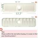 2 x Faucet Mat for Kitchen Sink, 17.7" x 5.5" kitchen sink splash guard 5Slope Fast Draining Design Faucet Guard & Draining Mat silicone sink splash guard, Beige