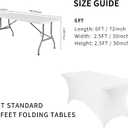 Fokitut 6 Pack Spandex Table Cover for 6FT Table Universal Fitted Stretch Tablecloth for Party, Banquet, Wedding and Events-White