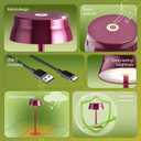 Philips Cordless Table Lamp, Portable Outdoor LED Desk Light,Rechargeable Battery Operated, 2 Adjustable Height, Touch Control & 3 Color Stepless Dimming, Waterproof Lamps for Restaurant/Bedroom