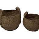 Round Woven Water Hyacinth Handles (Set of 2 Sizes) Basket Set