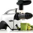 Omega Juicer Premium Vegetable and Fruit Juice Extractor and Nutrition System Makes Nut Milks Baby Food and Sorbets, Adjustable Pressure Settings 80-RPM Slow Masticating Juicer, 150-Watts, Silver