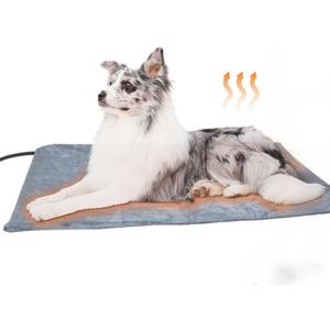 Petmarket Pet Heating Pad, Indoor Waterproof Electric Heating Pad for Dogs Cats with Two Level Adjustable Temperature, Chew Resistant Cord, Detachable Cover -Large 27.5x17.7x0.5 (Grey)