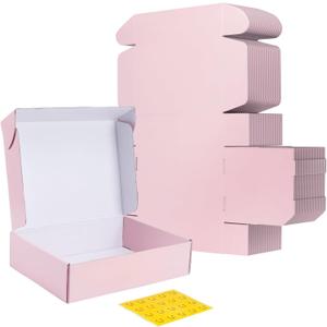 RLAVBL 12x9x4 Shipping Boxes Set of 20, Pink Corrugated Cardboard Box for Packing, Mailing, Business, Gift