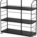 Bathroom Countertop Organizer, 3-Tier Bathroom Counter Organizer, 8-Levels Height Adjustable, Bathroom Organizer for Kitchen, Pantry, Livingroom, Offices Storage, Metal Black