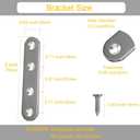 24 Pack Straight Brace Brackets 3 Inch Stainless Steel Flat Mending Plates, Heavy Duty Repair Fixing Joining Brackets for Wood Furniture with Screws, Silver, CAM-S8016-24