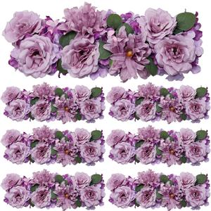 Pack of 6 Wedding Arch Decorations, 18 inch Artificial Flower Table Centerpieces Floral Arrangement for Wall Backdrop Party Bridal Shower Event Decor - Dusty Purple