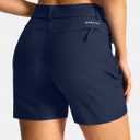 SANTINY Women's 5"/7" Hiking Golf Shorts with 3 Pockets Stretch Quick Dry Outdoor Travel Work Shorts for Women Casual Summer (S)