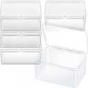 Vicenpal Playing Card Boxes Snaps Closed Clear Plastic Cases Poker Gaming Playing Cards Trading Card Storage Boxes Compatible with MTG TCG 100 Game Cases 4.3 x 2.95 x 2.2 Inches(4 Pcs)