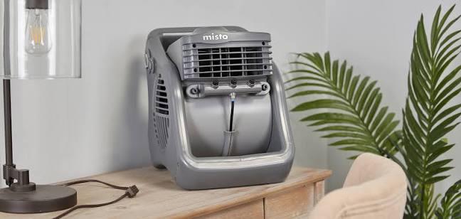 Lasko Misto Outdoor Misting Blower Fan, Ideal for Sports, Camping, Decks & Patios, 3 Speeds, 15", Gray, 7050, Medium
