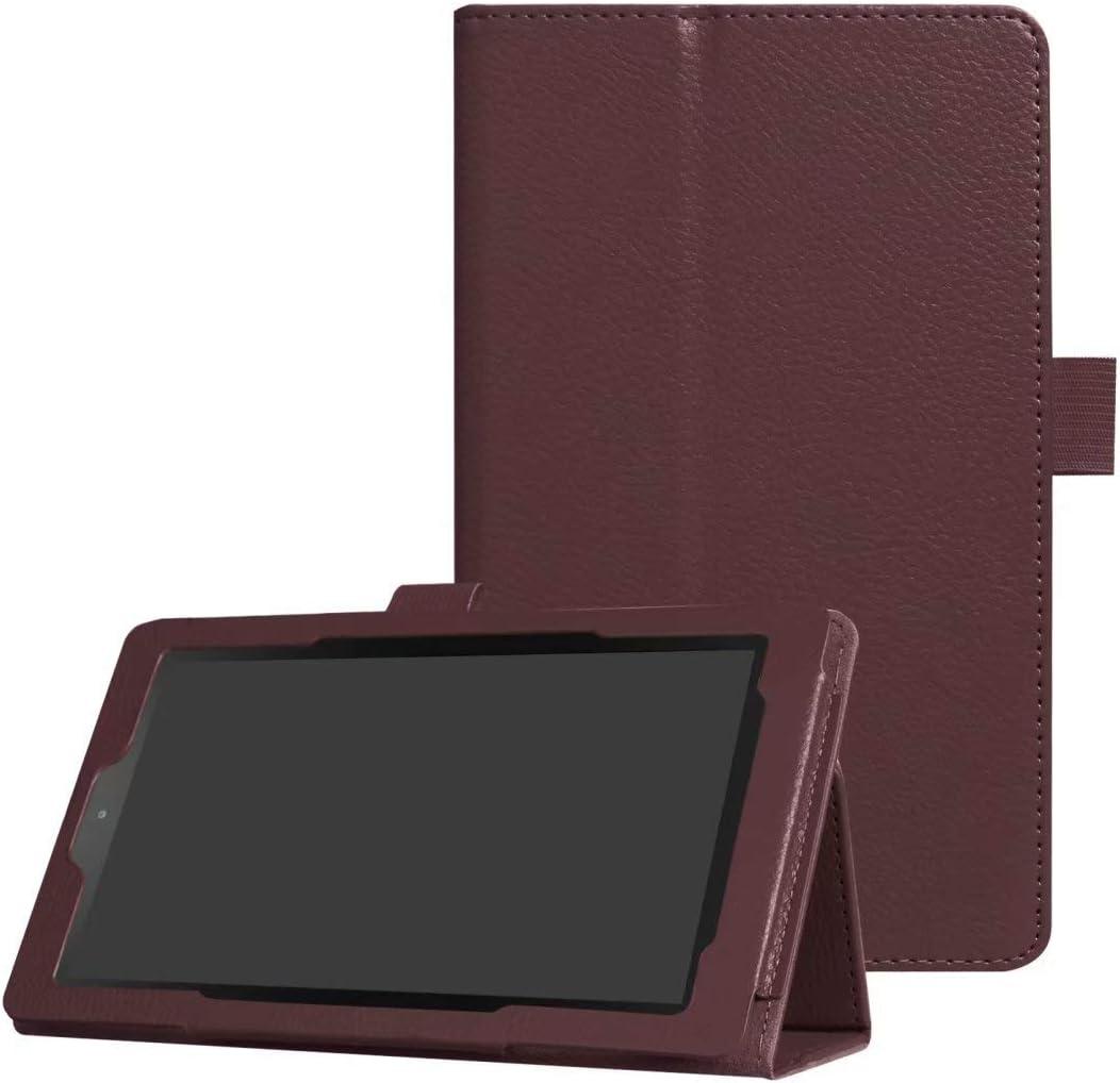 Smart Cover for Amazon Kindle All New Fire 7 7th / 9th GenerationUltra Slim Folio Stand Leather Case Cover with Auto Sleep/Wake Up Function for Kindle Fire HD7 7" (2017/2019 Release) (Li-Brown)