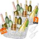 Lifewit 11.5L Ice Bucket for Parties 2 Pcs, Large Portable Drink Bucket for Cocktail Bar, Champagne Cooler for Beverage/Wine/Beer, Mimosa Bar Supplies Chiller Tub with Scoop 38 x18x20cm/15x7x8 inches