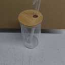 20 Pack Drinking Glass Cups with Bamboo Lids and Glass Straws 16oz Iced Coffee Cups Clear Glass Tumblers Can Shaped Drinking Beer Glasses Cute Cups for Tea, Smoothie, Whiskey, Soda, Gift