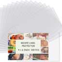 Recipe Card Protectors, Recipe Card Covers Index Card Sleeves Protect Recipes Kitchen Plastic Cookbook Sheet Protectors Cookbook Page Sleeve - 100 Count 46 Inch
