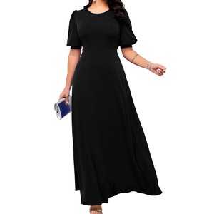 Maxi Dresses for Women Casual Floor Length Round Neck Party Formal Long Dresses, Size L