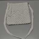 Eiyye Boho Crocheted Purse Summer Beach Crossbody Bag, Boho Shoulder Bag Crochet Handmade Purse with Tassel (Off White-vertical)