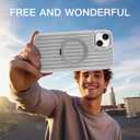 Phone Case Compatible with iPhone 15, with Magnetic Stand, Ring Kickstand, Compatible with Magsafe, Military Protection Silver