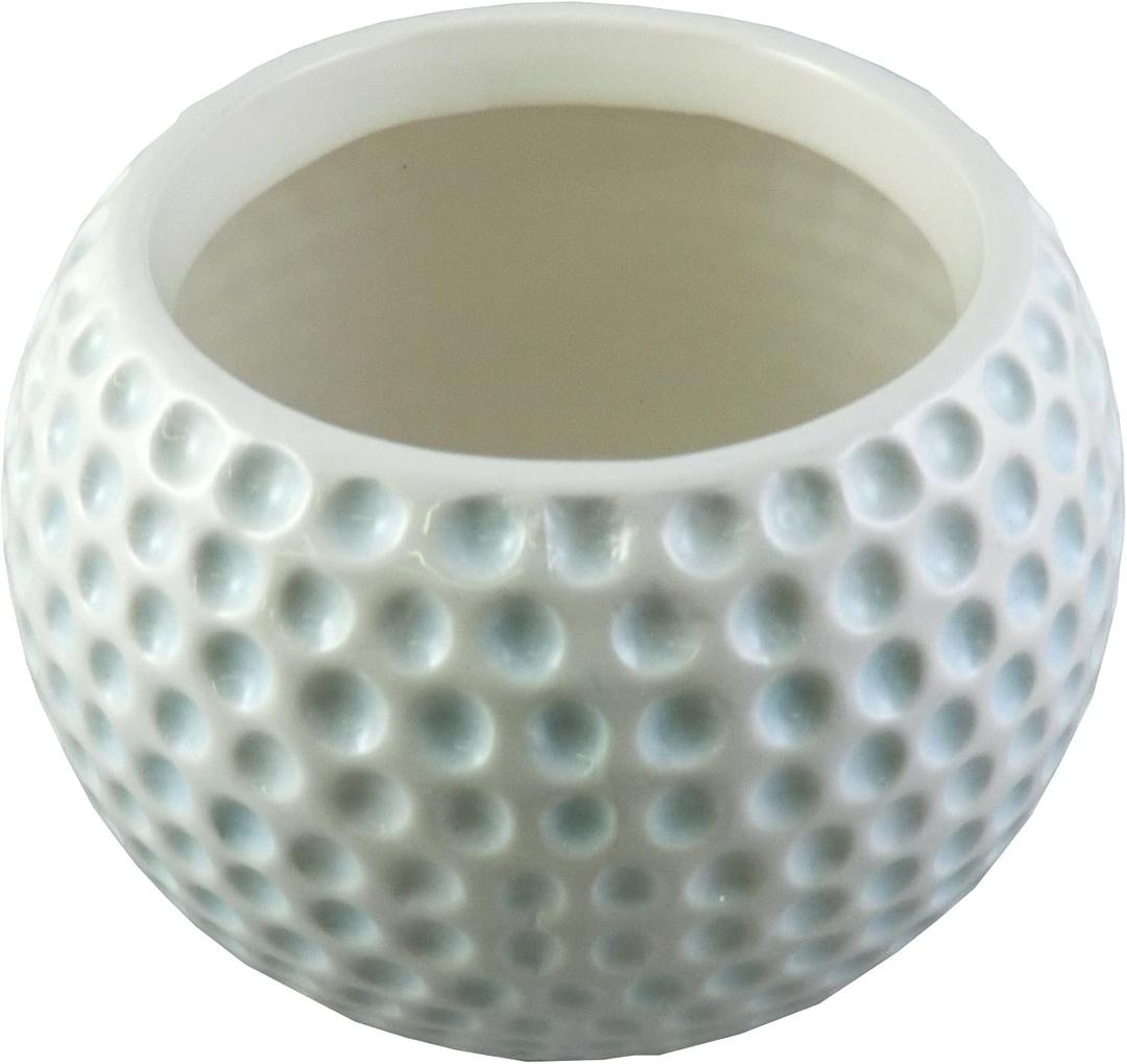 Accents & Occasions Ceramic Golf Ball Planter or Flower Arrangement Vase, 3-3/4-Inch