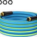 Heavy Duty Garden Hose 5/8" 25FT: Flexible Rubber Water Hose - Leakproof Hose Male to Female Fittings - Durable Hose for Yard, Lawn, Car Wash, Outdoor, Watering, Green