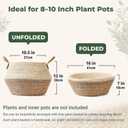 Pot for Artificial Tree Indoor (10" D x 12" H, Woven Plant Basket, Large)