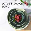 Notakia Salad Decorative Bowls Lotus Shaped Pasta Bowls Dishwasher Safe, Unique Angled Ceramic Bowls for Salad, Pasta, Soup, Rice, Prep, Ideal for Restaurant (Green)