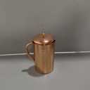 100% Pure Copper Hammered Copper Water Jug with Lid For Drinking 70 oz | Leak Proof Ayurvedic Vessel to Support Digestion, Immunity | Lightweight, Eco-Friendly, Perfect For Home & Office