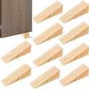 10 Pack Wooden Door Stoppers,Non-Slip Soild Wood Door Wedges for Bottom of Door,Triangle Wood Block Security Door Stopper for Home Office Chair Caning - 4.8 x1.5x1.5 Inch