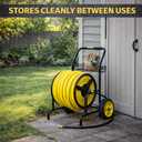 Hose Reel Cart, Hold Up to 300 ft of 5/8'', Garden Hose Cart with 2 Wheels, Heavy Duty Freestanding Water Hose Reels for Outside Garden Lawn Yard Outdoor (300ft Hose Capacity)