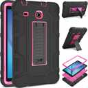 DETUOSI Shockproof Case for Samsung Galaxy Tab E 8.0" 2016 (SM-T377A/ T377V/ T378), 3-Layers Hybrid Heavy Duty Armor Multi-Angle Kickstand Protective Cover for Samsung Galaxy Tab E 8.0" Case for Kids