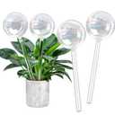 Clear Rainbow Glass Plant Automatic Watering Bulb, 4pcs Garden Flower Self Watering Planter Inserts, Automatic Plant Waterer System Set Self Watering Spikes to Support Plant Health
