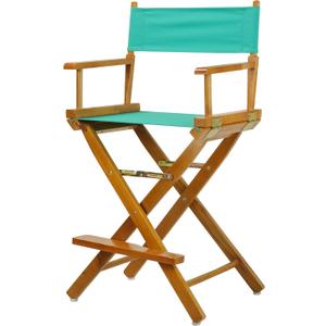Casual Home 24" Director's Chair Honey Oak Frame-with Teal Canvas, Counter Height