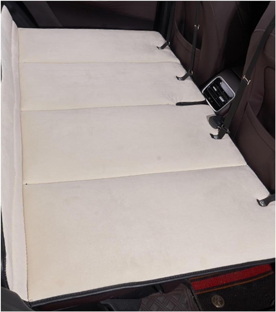 Winter Travel Bed in Car,car Rear Sleeping Mat,Folding Car Bed Mattress,car Travel Camping Mattress,Back Seat Extender,can Have Rest On Travel (Color : Beige, Size : A)