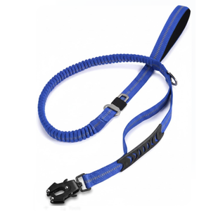 Heavy Duty Dog Leash, 4-6FT Shock Absorbing Dog Leashes with Traffic Handle and Comfortable Padded Handles, Advanced Easy Metal Clip, No Pull Reflective Leash for Medium Large Dogs That Pull (Blue)