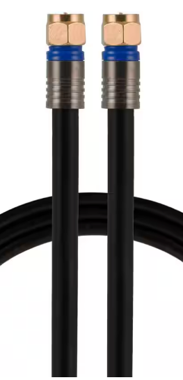 10 ft. RG6 In-Wall Rated Quad Shield Coaxial Cable in Black