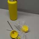 40 Oz Water Bottle with Straw Stainless Steel Sports Water Bottle with 3 Lids (Straw, Chug and Flip Lid) Insulated Leak Proof Metal Jug for Men & Women - Yellow