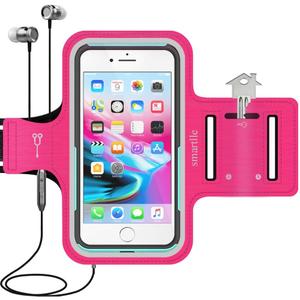 Arm Phone Holder for Running, Armband Cellphone for iPhone 15 14 13 12 11 Pro Max/XR/8 7 6s Plus, for Galaxy A/S/Note Up to 6.9, for Exercise Gym Fitness Sports Gear - Pink