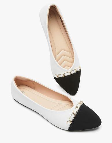 BABUDOG Women's Black Flats Shoes,White Dress Shoes for Women,Crimping Faux Suede Ballet Flats Comfortable Size 8.5